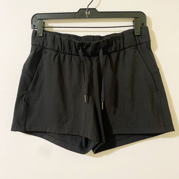 Lululemon Pants - Lululemon Size 6 Black On The Fly Shorts Workout Athletic